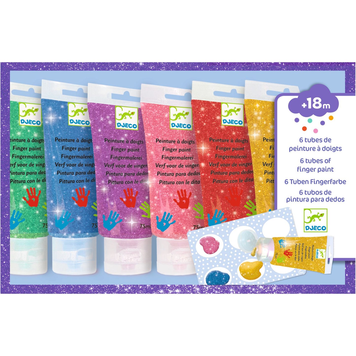 Fingerfärg med glitter – från 18 månader