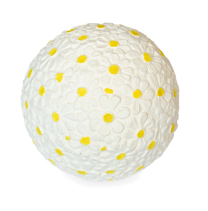 Skallrande boll i naturgummi – Små blommor, från nyfödd