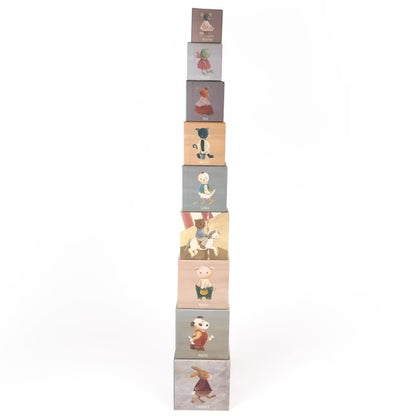 Stapeltorn med illustrerade klossar – 10 delar