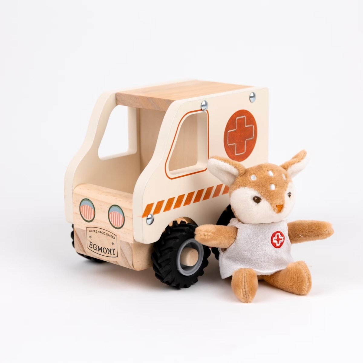 Ambulans i trä med sköterska – Minifriends - Väderstads Leksaker