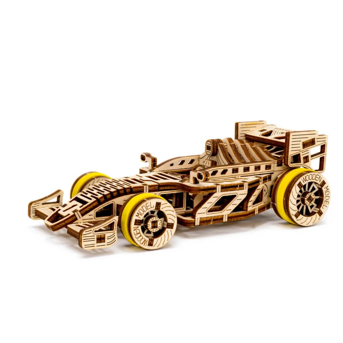 Byggmodell: F1-bil i laserskuret trä med drift och styrning - Väderstads Leksaker