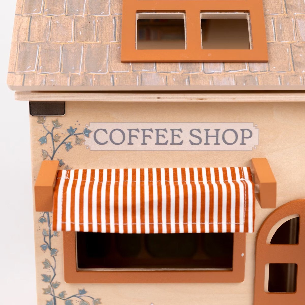 Café & bageri i trä med möbler och två Minifriends - Väderstads Leksaker