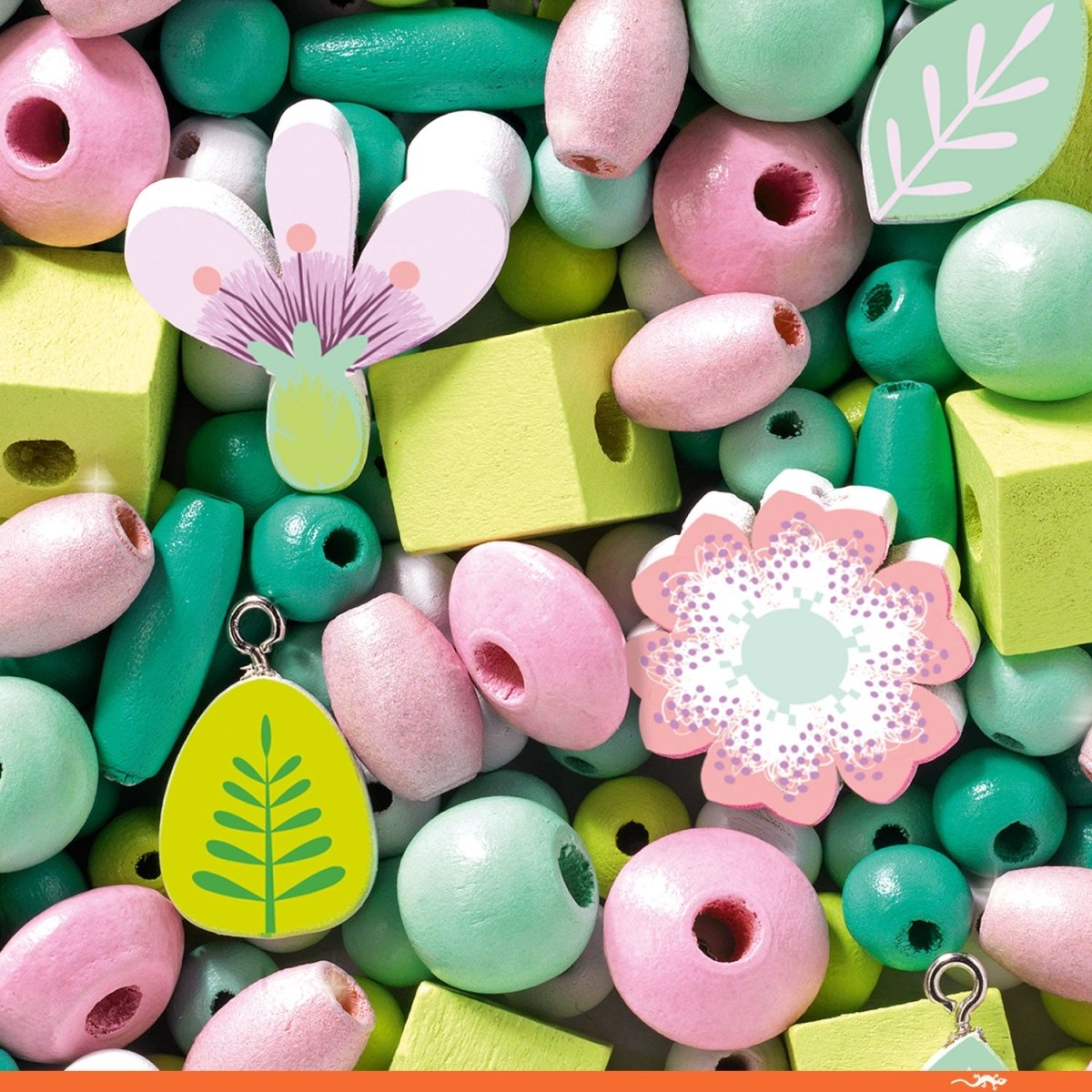 Pärlor av trä – Blommor, 450+ pärlor, från 4 år - Väderstads Leksaker