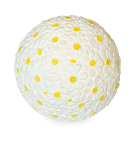 Skallrande boll i naturgummi – Små blommor, från nyfödd - Väderstads Leksaker