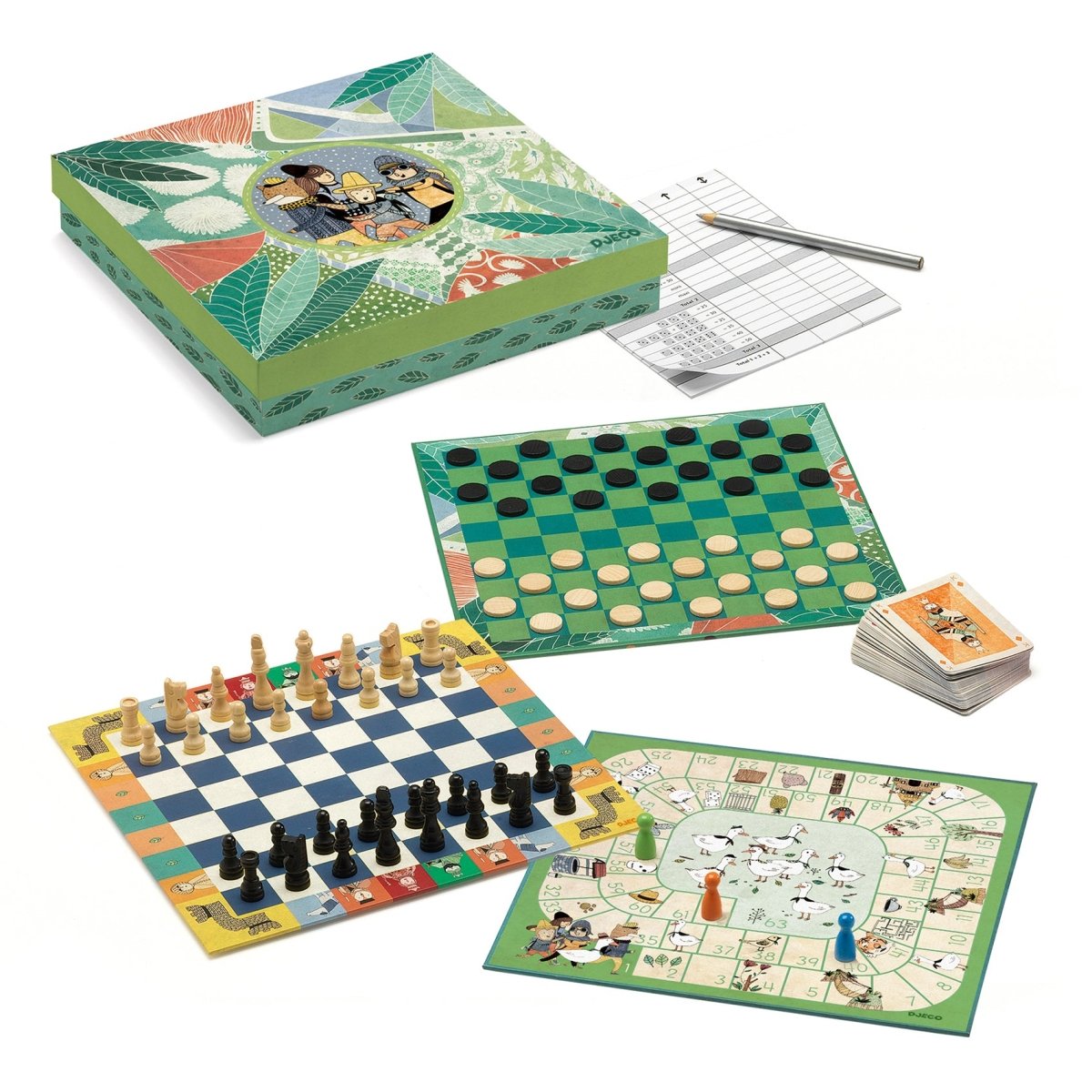 Spelpaket 20 Klassiska Brädspel - Fia, Schack, Dam, Yatzy m.fl. - Väderstads Leksaker