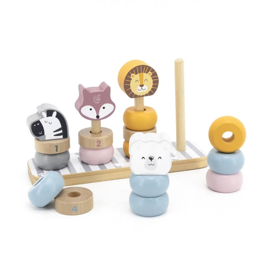 Stapeltorn med djurtema och räknelek - Väderstads Leksaker