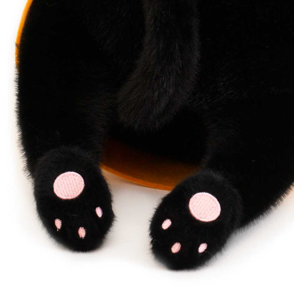 Stor Mjuk Katt Milo - Gosig svart med Nätpåse - Väderstads Leksaker